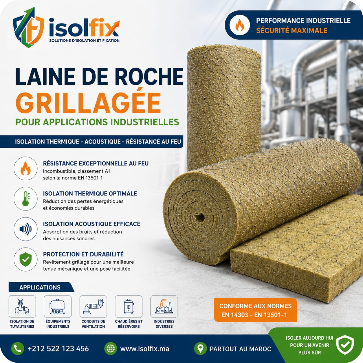 LAINE DE ROCHE GRILLAGEE